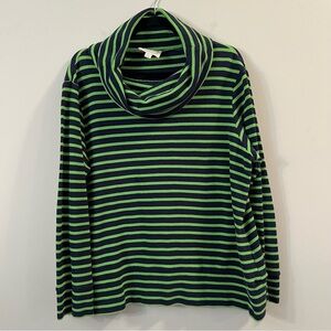 Women’s Sail to Sable green Striped Cowl Neck Sweater size XL